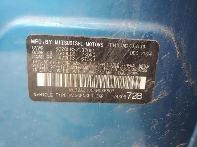 2015 MITSUBISHI MIRAGE DE  