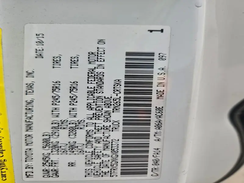 2016 TOYOTA TACOMA ACCESS CAB  