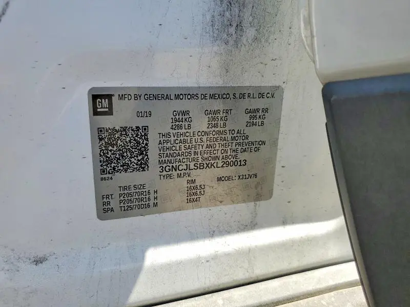 2019 CHEVROLET TRAX 1LT  