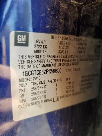 2015 CHEVROLET COLORADO Z71  