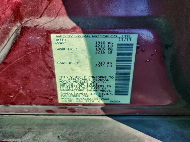 2014 NISSAN ALTIMA 2.5 S  