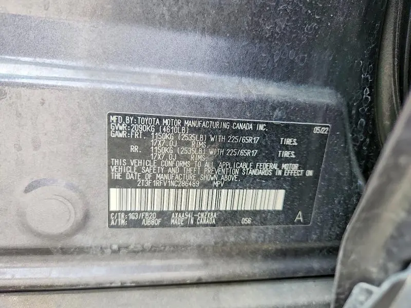 2022 TOYOTA RAV4 LE  