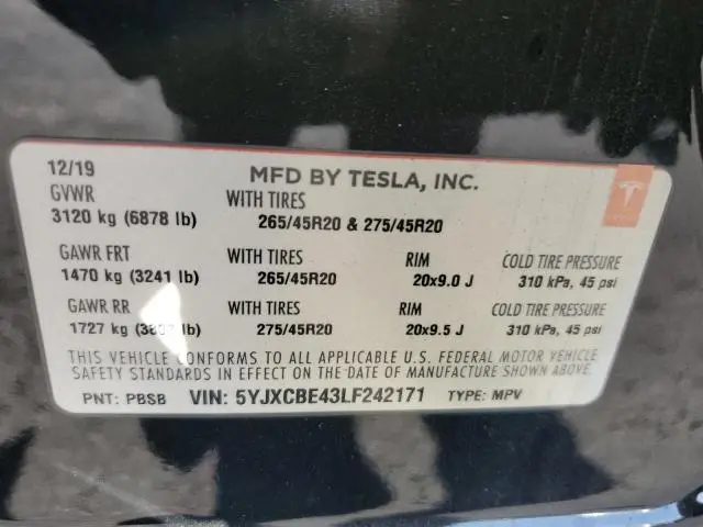 2020 TESLA MODEL X   