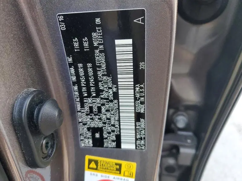 2016 TOYOTA HIGHLANDER XLE  