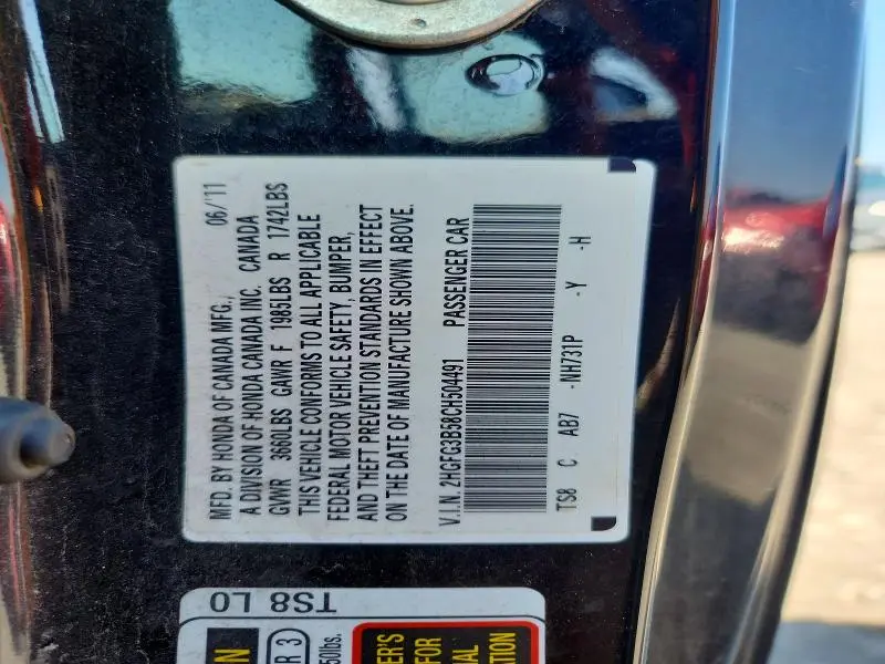 2012 HONDA CIVIC LX  