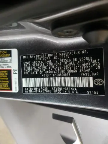 2016 TOYOTA CAMRY LE  