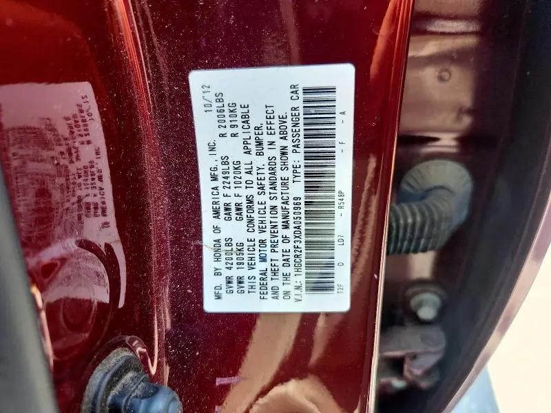2013 HONDA ACCORD LX  