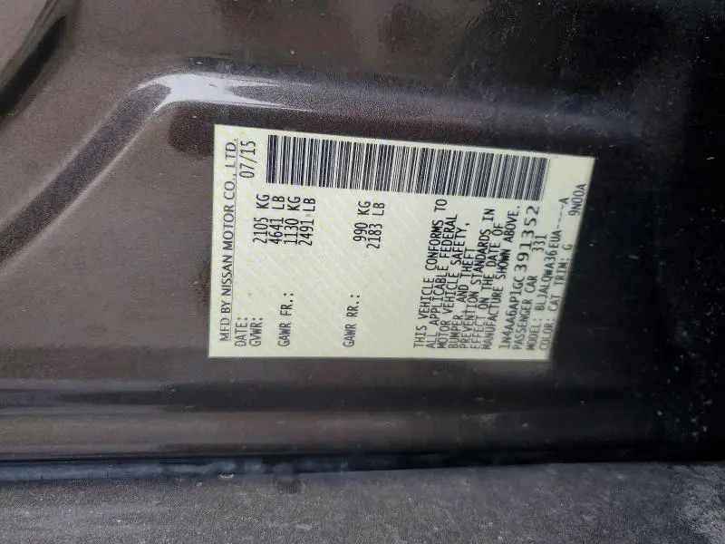 2016 NISSAN MAXIMA 3.5S  