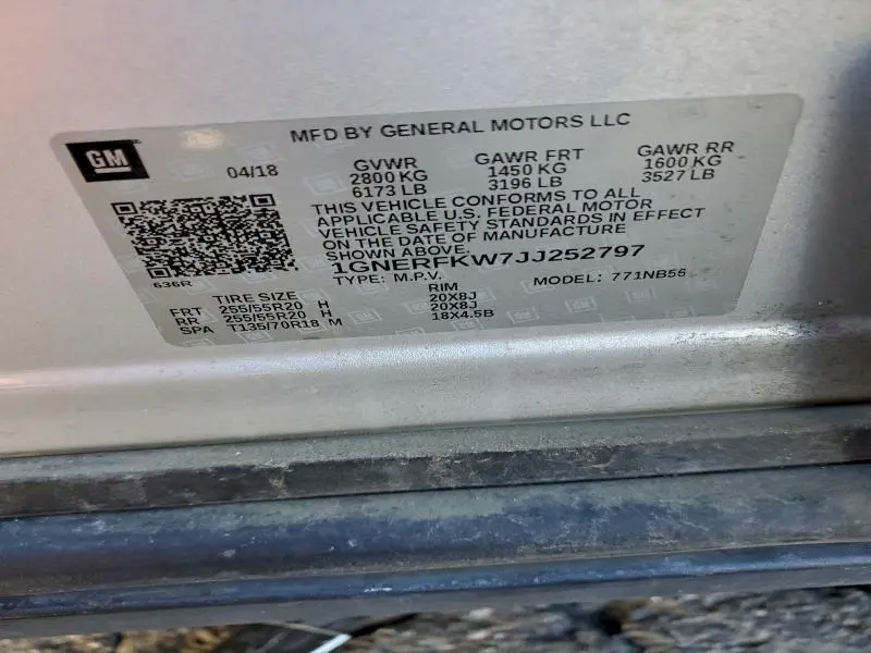 2018 CHEVROLET TRAVERSE LS  