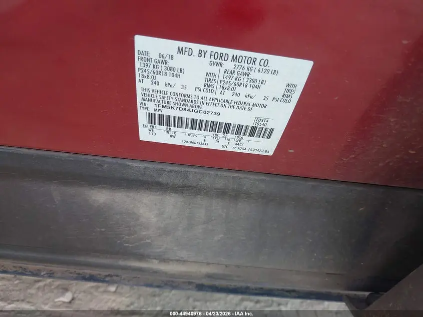 2018 FORD EXPLORER XLT