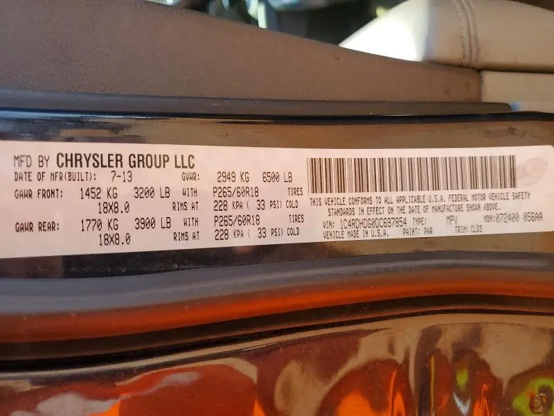 2013 DODGE DURANGO CREW  