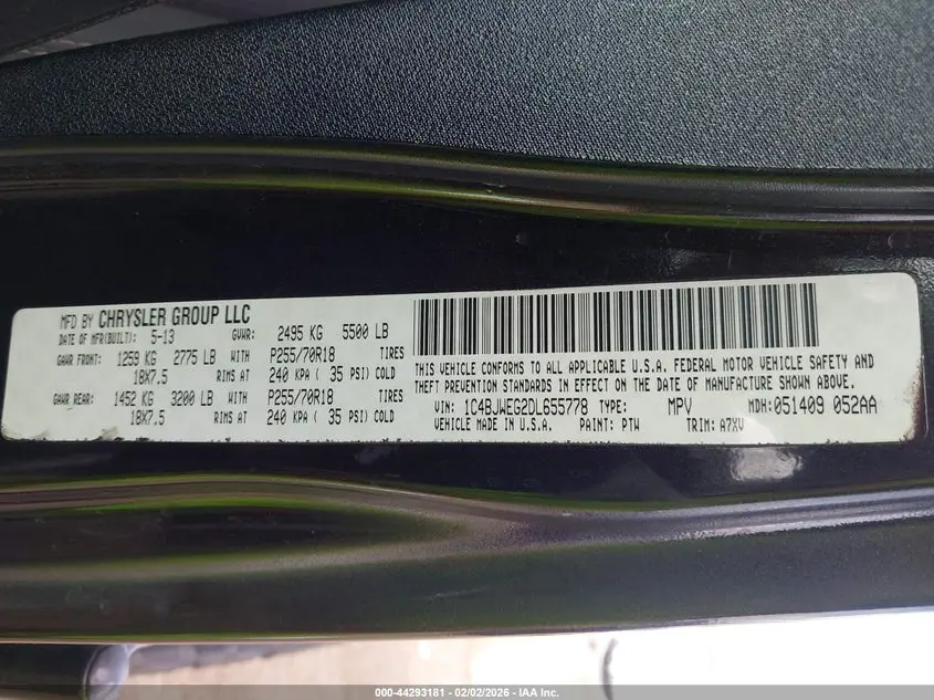 2013 JEEP WRANGLER UNLIMITED SAHARA