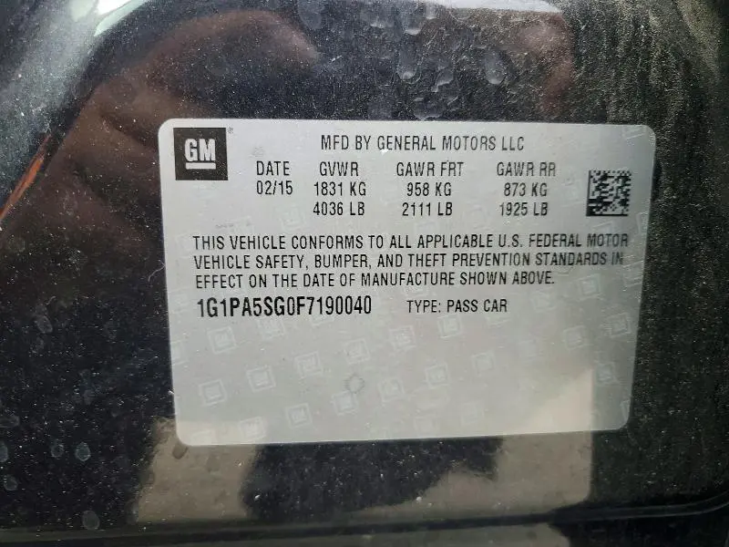 2015 CHEVROLET CRUZE LS  