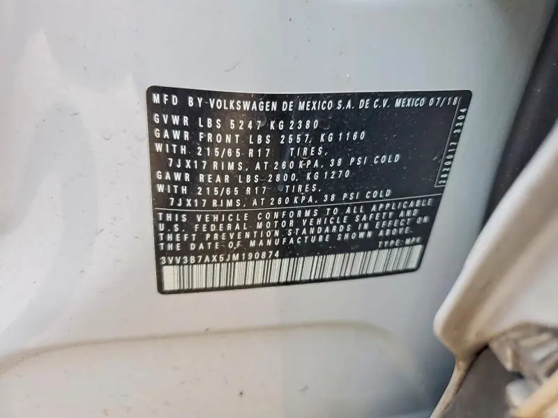 2018 VOLKSWAGEN TIGUAN SE  