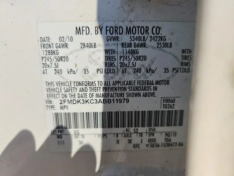 2010 FORD EDGE LIMITED  