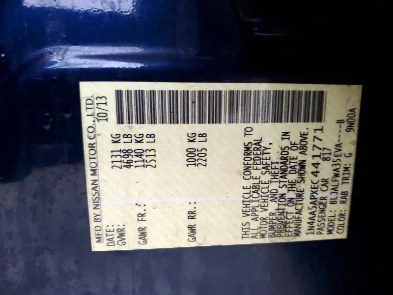 2014 NISSAN MAXIMA 3.5 SV  