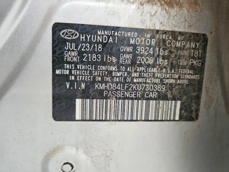2019 HYUNDAI ELANTRA LIMITED  