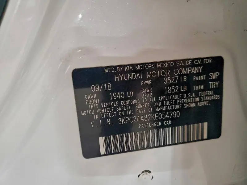 2019 HYUNDAI ACCENT SE  