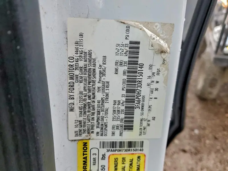 2013 FORD FUSION SE  