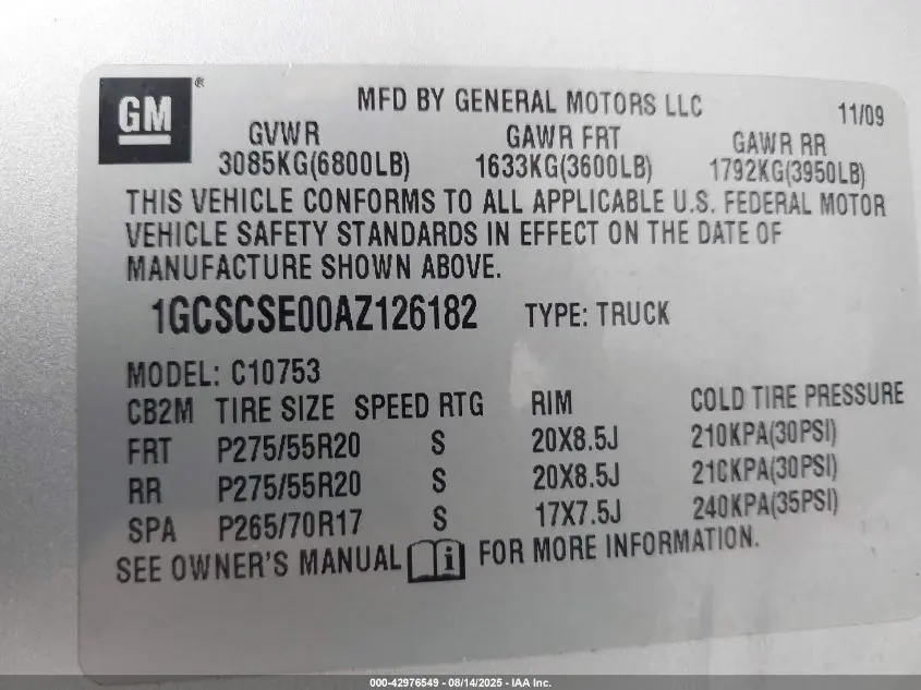2010 CHEVROLET SILVERADO 1500 LT