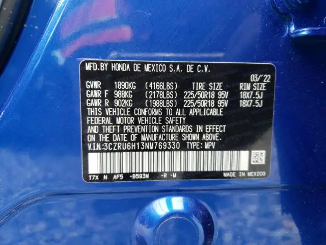 2022 HONDA HR-V SPORT