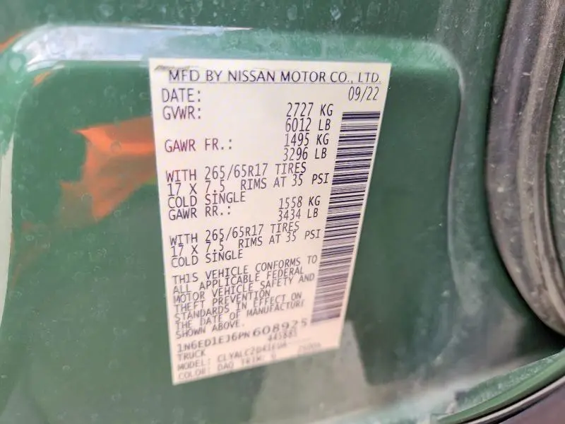 2023 NISSAN FRONTIER SV  