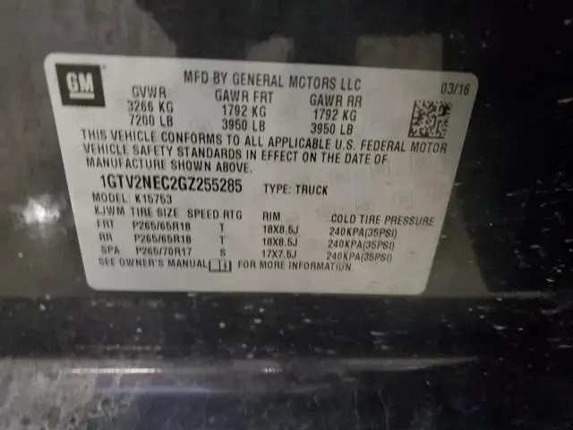 2016 GMC SIERRA K1500 SLT  
