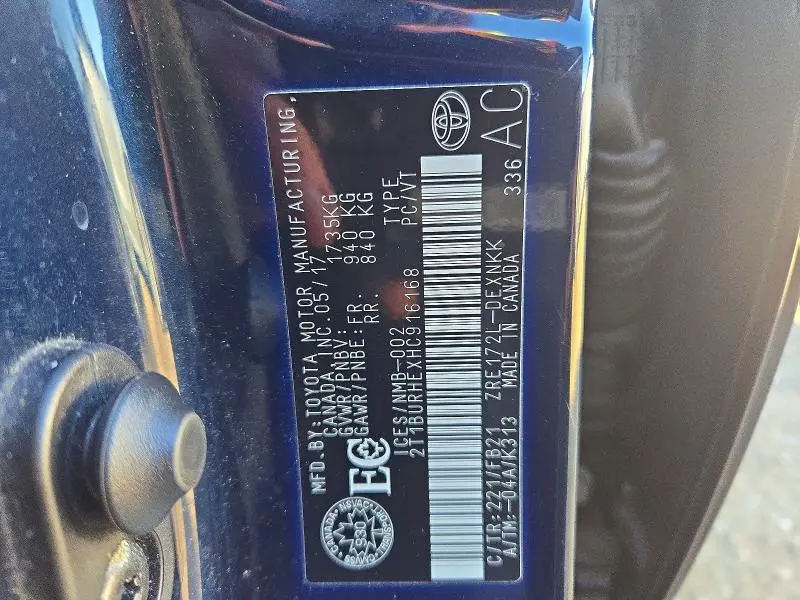 2017 TOYOTA COROLLA L  