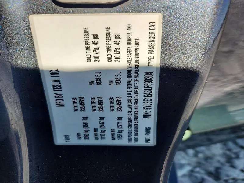 2020 TESLA MODEL 3   