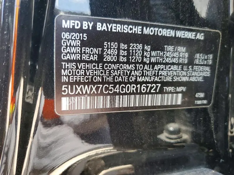 2016 BMW X3 XDRIVE35I  