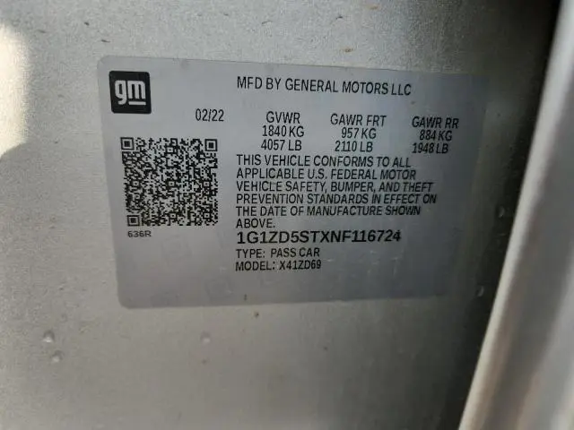 2022 CHEVROLET MALIBU LT  