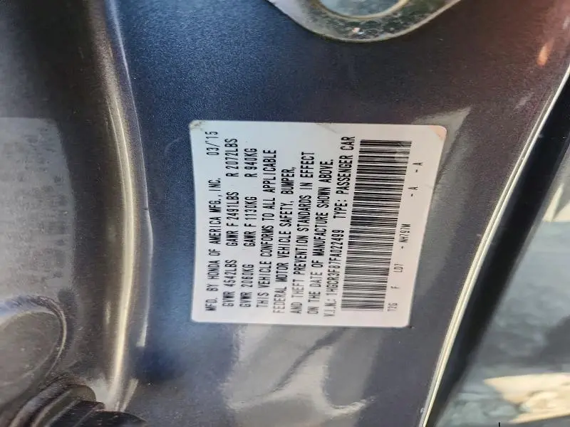 2015 HONDA ACCORD EXL  