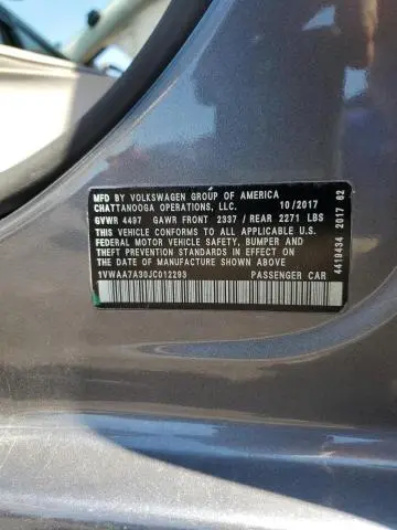 2018 VOLKSWAGEN PASSAT S  