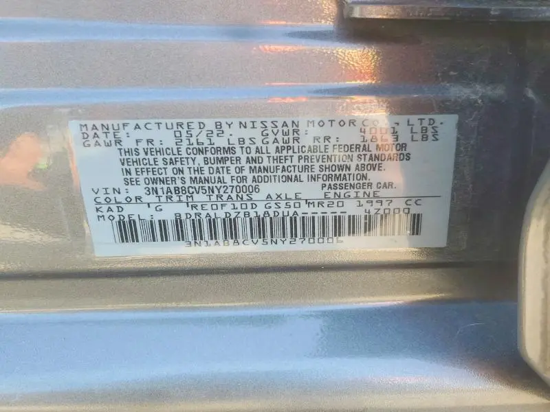 2022 NISSAN SENTRA SV  