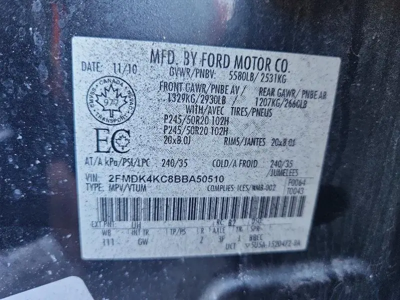 2011 FORD EDGE LIMITED  