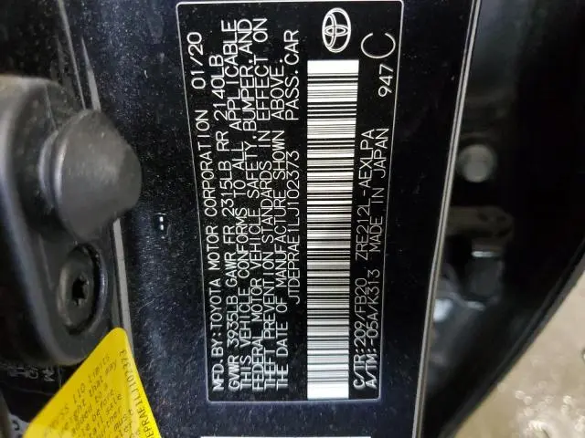 2020 TOYOTA COROLLA LE  