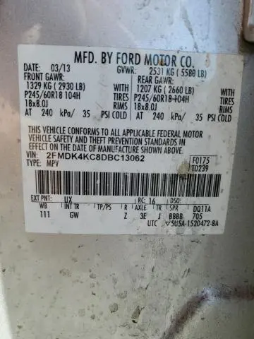 2013 FORD EDGE LIMITED  