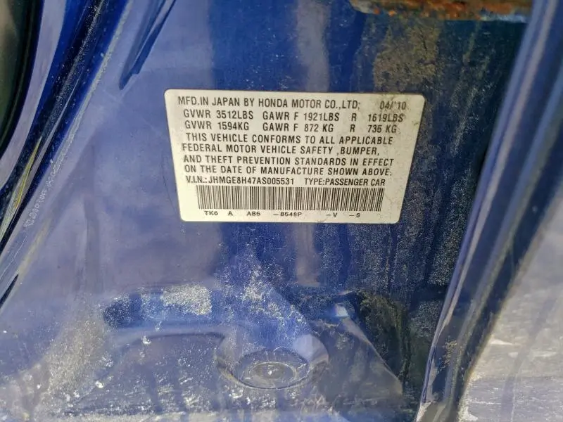 2010 HONDA FIT SPORT  