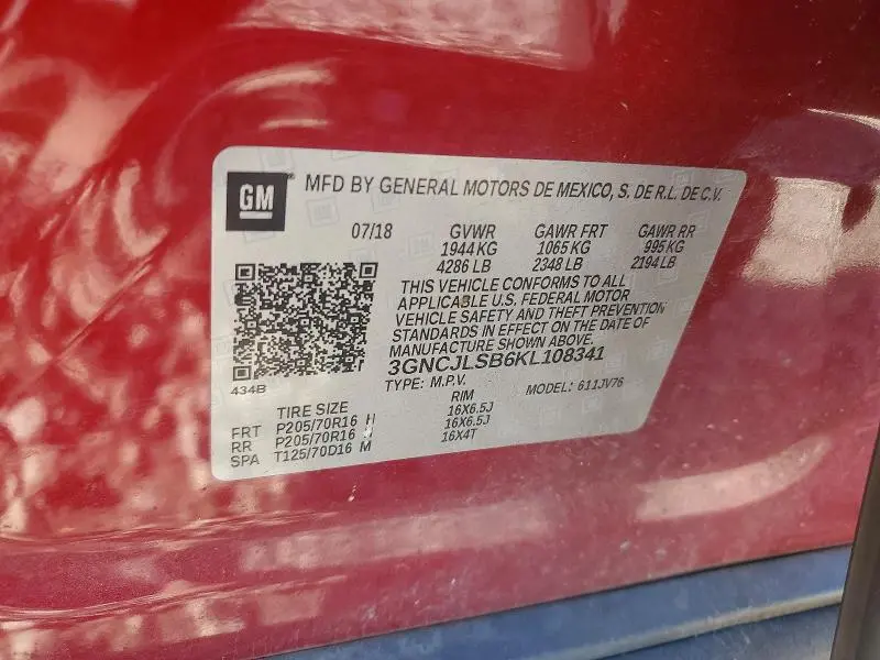 2019 CHEVROLET TRAX 1LT  