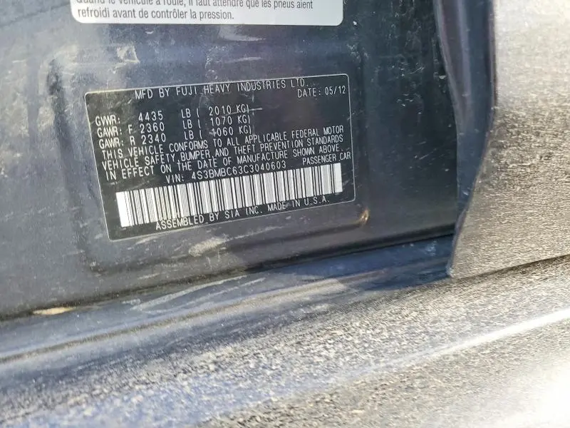 2012 SUBARU LEGACY 2.5I PREMIUM  