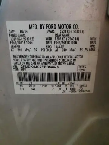 2014 FORD EDGE SEL  