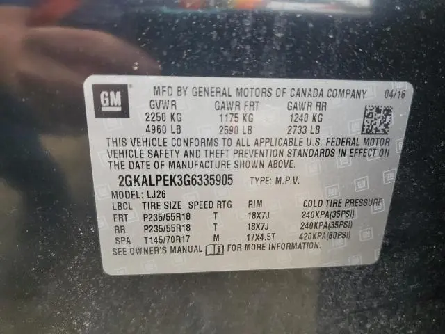 2016 GMC TERRAIN SLT  