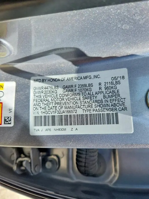 2018 HONDA ACCORD SPORT  