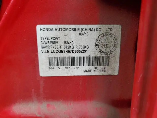 2013 HONDA FIT LX  