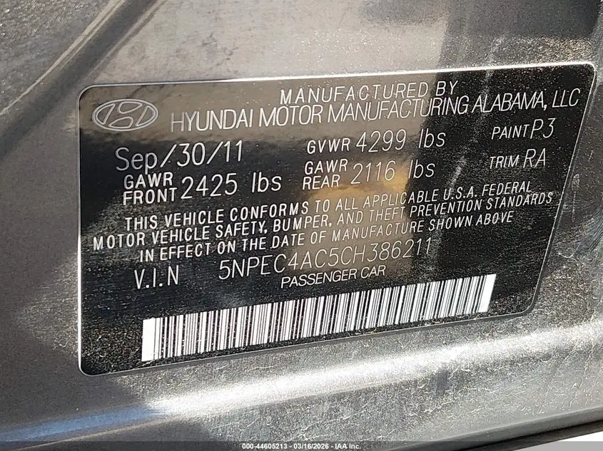 2012 HYUNDAI SONATA LIMITED