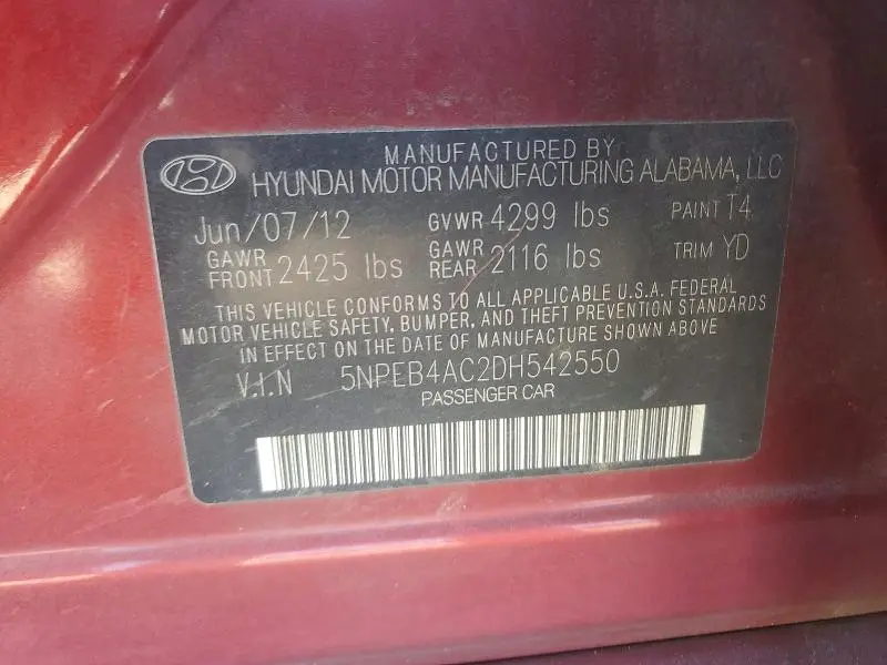 2013 HYUNDAI SONATA GLS  