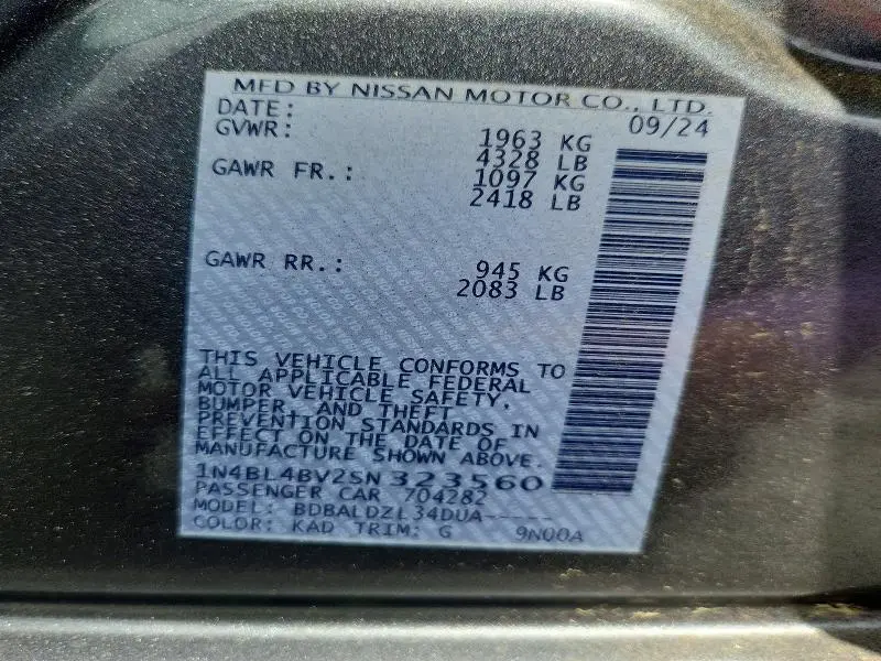 2025 NISSAN ALTIMA S  