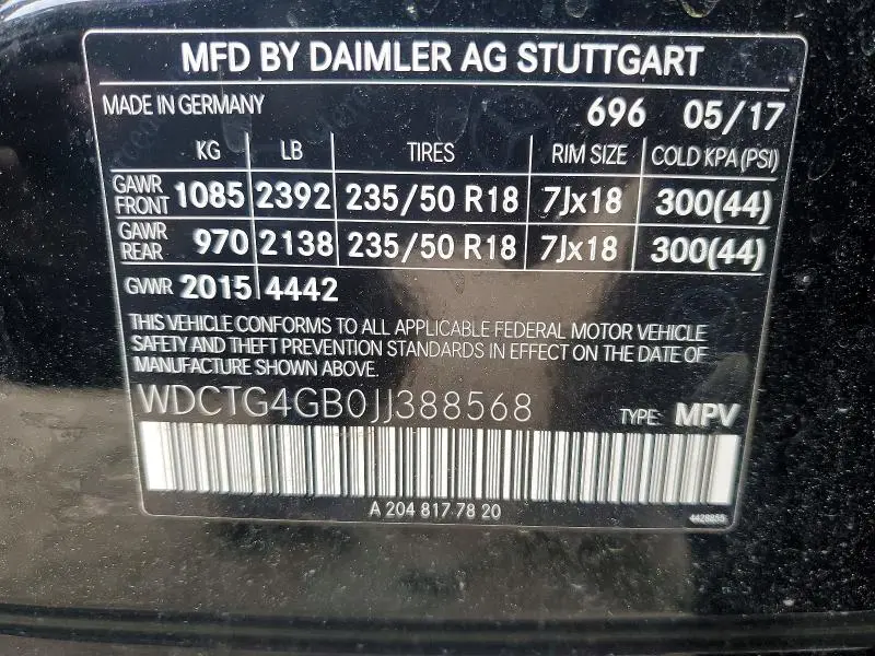 2018 MERCEDES-BENZ GLA 250 4MATIC  