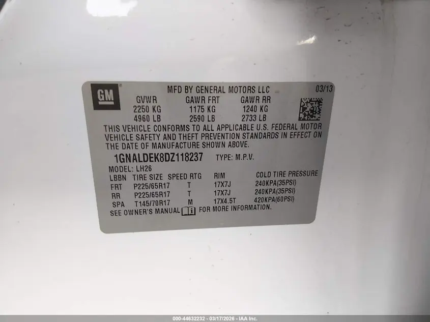 2013 CHEVROLET EQUINOX 1LT