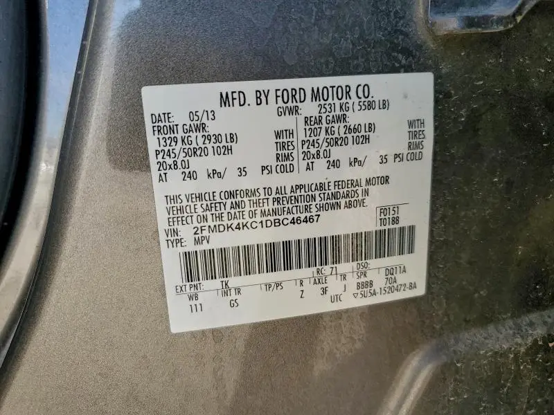 2013 FORD EDGE LIMITED  